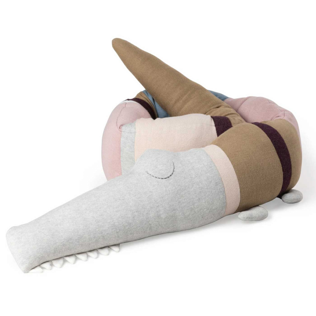 Sebra Stickad Kudde Sleepy Croc Powder Rose Mix