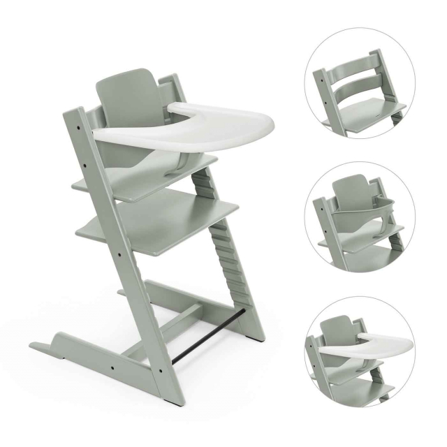Stokke Tripp Trapp Stol + Bygel + Bricka Glacier Green