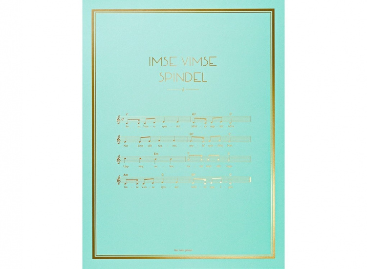 The Note Poster Imse vimse spindel, turkos i gruppen Möbler och inredning / Inredningsdetaljer hos Bonti (200248)